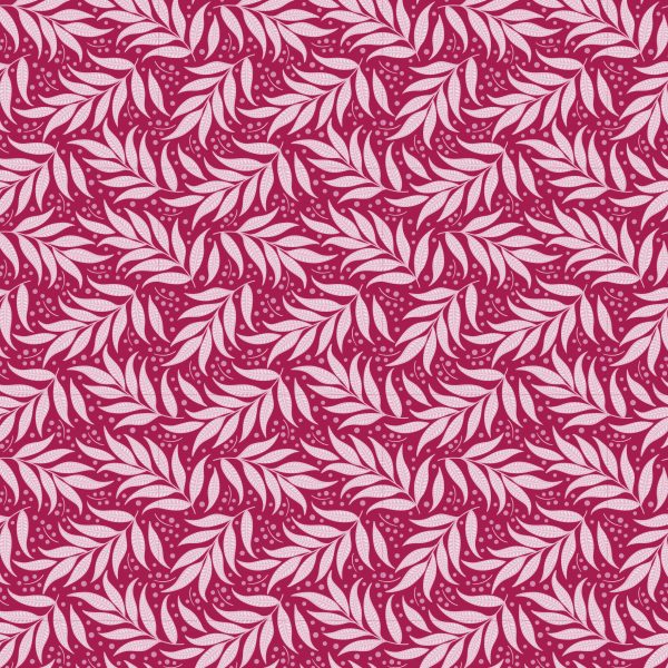 TELA TILDA COTTAGE - BERRY LEAF RED